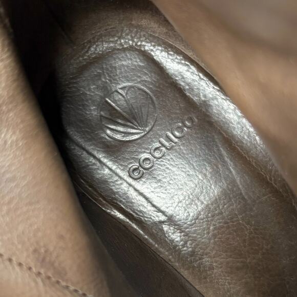 Coclico Black Leather Ankle Boots w/ Sculpted Wood Block Heel EU 39 US Size 8.5 - Picture 11 of 14